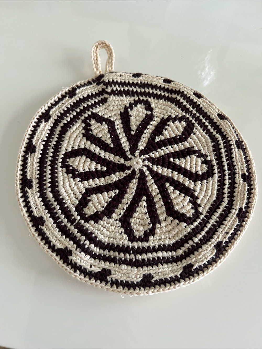 Handmade 9” Round Crochet Trivet / Potholder
